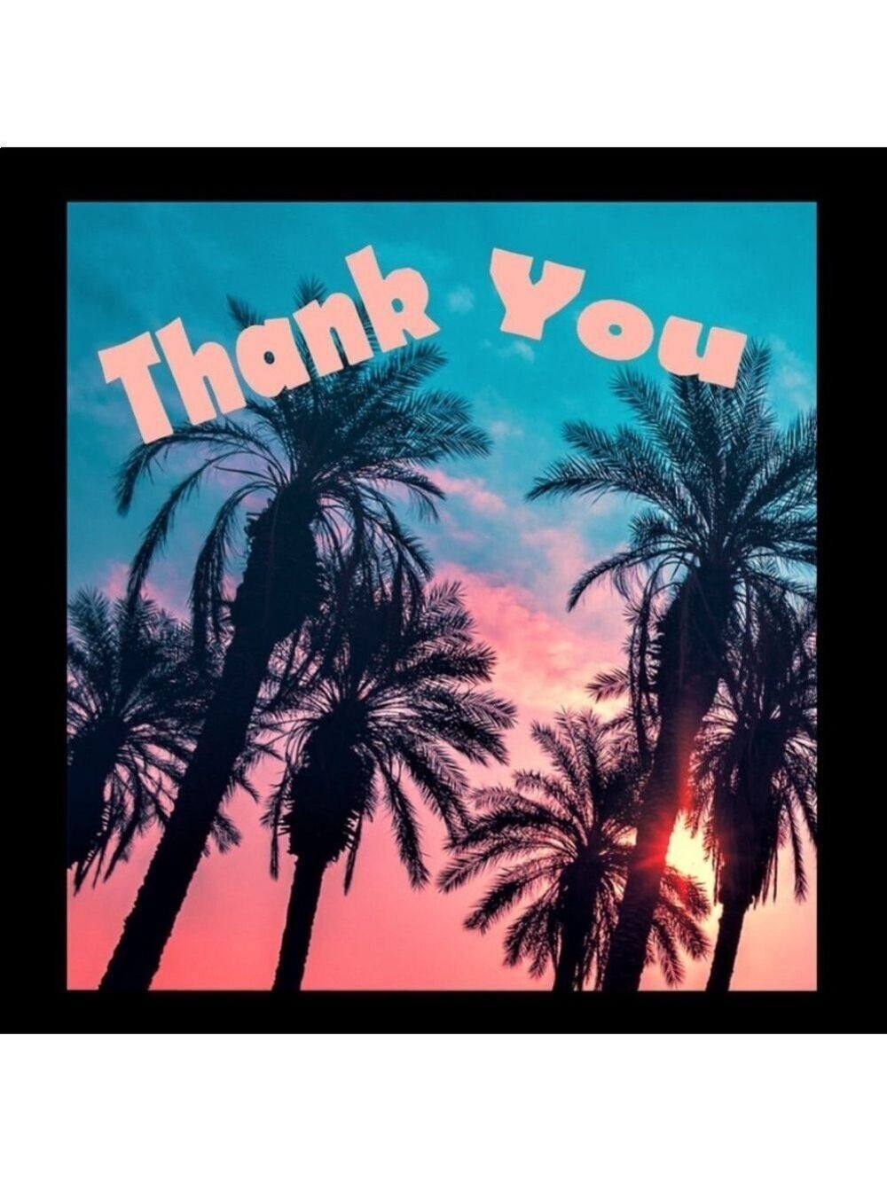 200 (2x2 Inch) Square Stickers, Twilight Palms High Gloss, Thank You - Picture 3 of 3